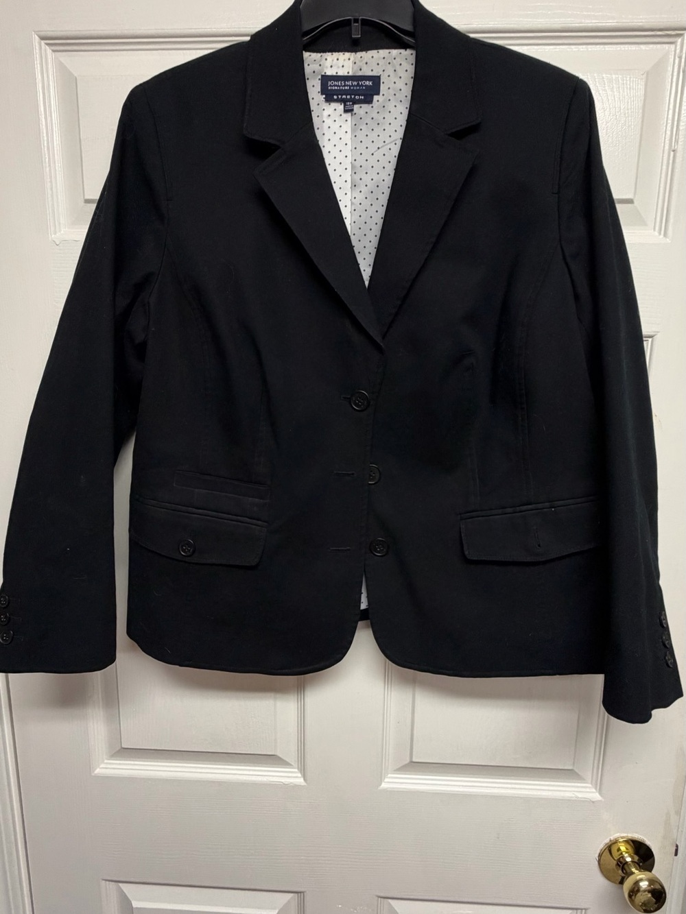 Jones New York Black Women's Classic Notch-Lapel Blazer